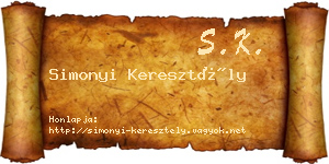 Simonyi Keresztély névjegykártya
